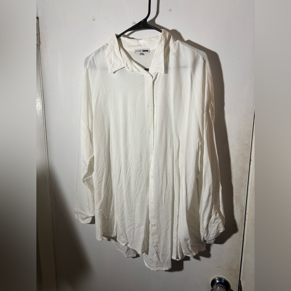 Fashion Nova Staying Busy Shirt - Off White